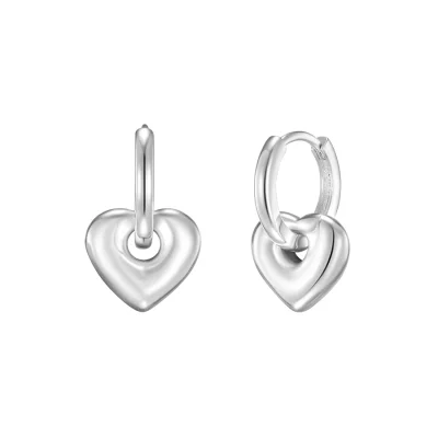 [면세단독] love knot heart earrings