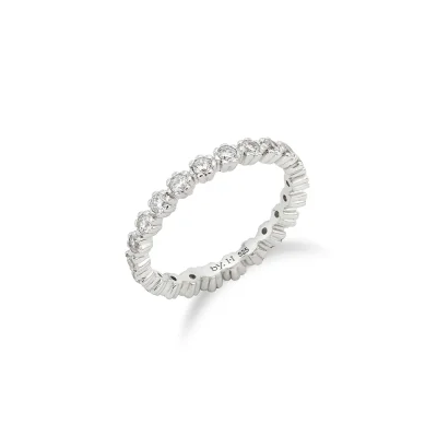 [925 실버] 플라워 화이트 테니스 반지 2.0mm (화이트)
