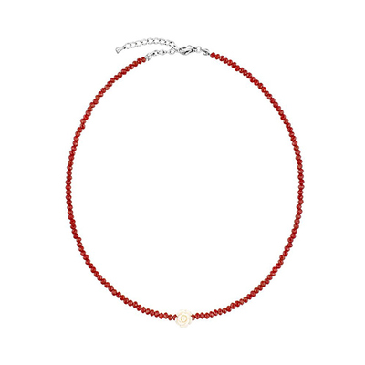 [이찬혁, 에이핑크 오하영 착용] rose spinel choker necklace : Red
