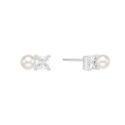 berry cubic pearl earring