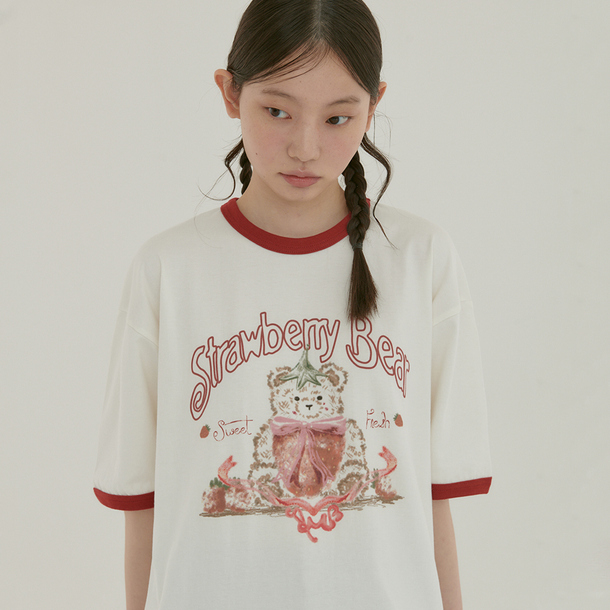 【LOULOUSEOUL】Strawberry Picnic Crop T-Shirt (Gray) LOULOUSEOUL Strawberry Picnic Crop T-Shirt - Gray