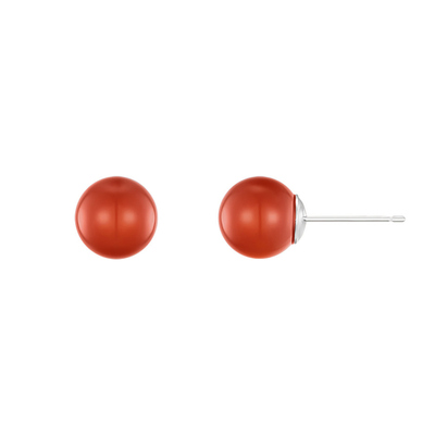 [sv925] red onyx earring : 8mm