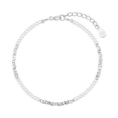 [윤은혜 착용][sv925] Cutting Silver Beads Bracelet :White