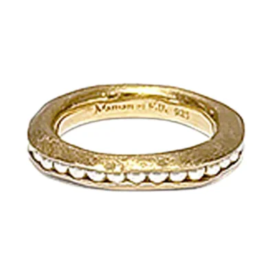 Sequence Crystal Pearl Ring 골드