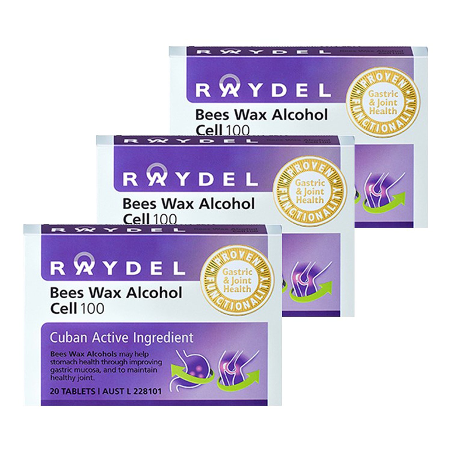 RAYDEL BEESWAX ALCOHOL CELL 100 20 TABLETS*3EA