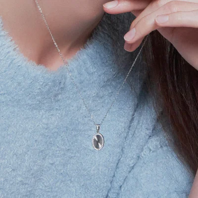 [베리베리 강민 착용] surgical shiny oval-necklace