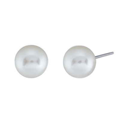 MISAKI EARRINGS CLASSIC RHODIUM 8mm