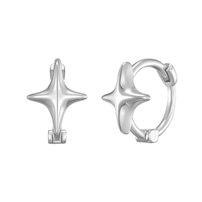 [채령, 이나경 착용][sv925] shooting star one-touch earring: White