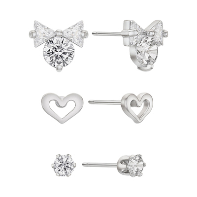 Day Ribbon Heart Earring SET
