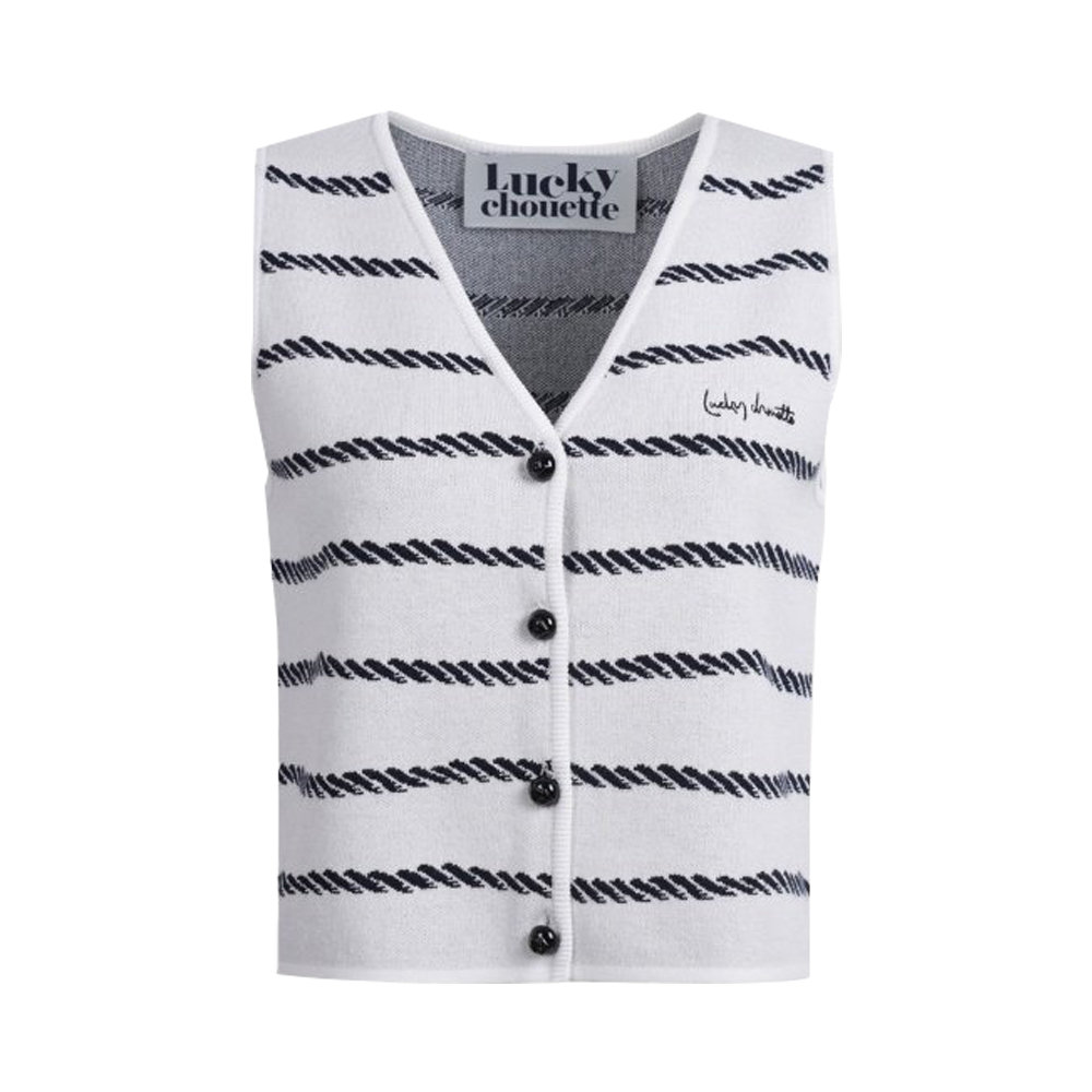 롯데면세점 [럭키슈에뜨] Stripe Knit Vest