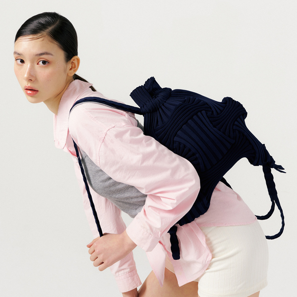 韓国発！プリーツママ　（K003）ミニクロスボウバック　アイボリー PLEATS MAMA(プリーツママ)】MINI BOW BAG ミニボウバッグPLEATS
