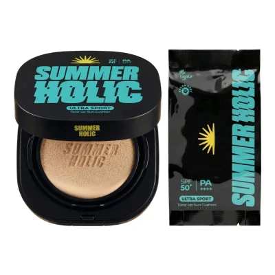 썸머홀릭 울트라 스포츠 톤업 선쿠션 15g 본품 + 15g 리필 세트  SPF50+ PA++++