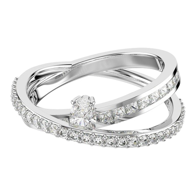 HYPERBOLA:RING 2 ROW WHITE/RHS 52