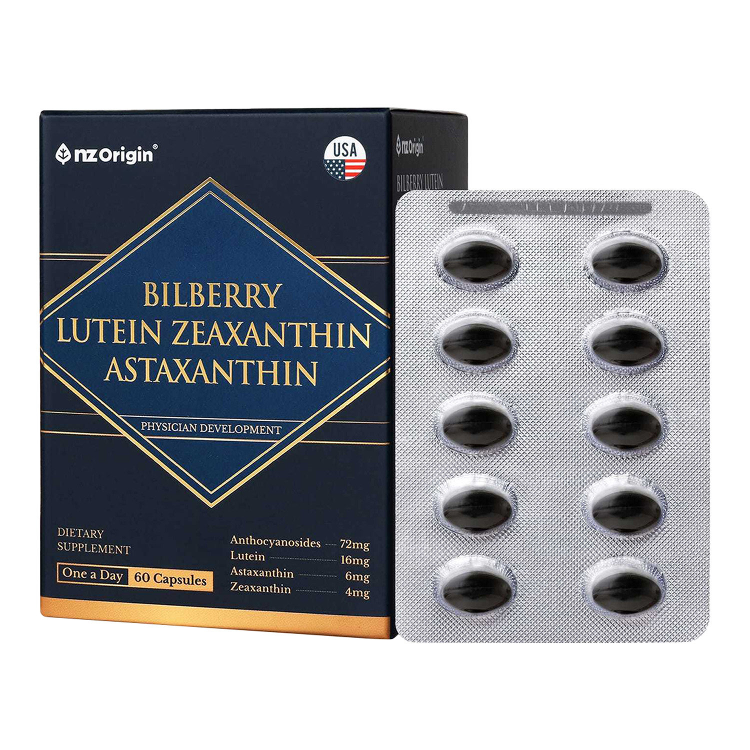 BILLBERRY LUTEIN ZEAXANTHIN ASTAXANTHIN (60 CAPSULES) / 2 MONTHS SUPPLY