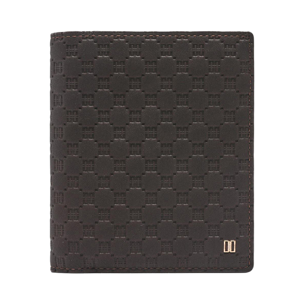 Tシャツ・カットソー DAKS Black logo pattern cowhide leather medium wallet DBWA3F BLACKKKK Cowhide Leather Double Fold Men's Button Dollar