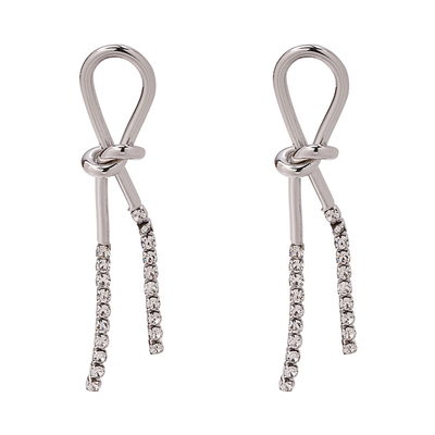 [송혜교,하지원,박신혜 착용] #Rhodium 리본 후프 귀걸이