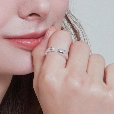 [프로미스나인 이나경 착용] silver pearl point open-ring