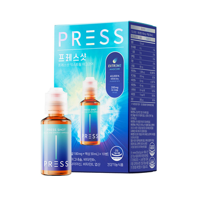 프레스샷 마그코어 10병(흡수빠른 글루콘산 마그네슘 200mg+비타민B군)