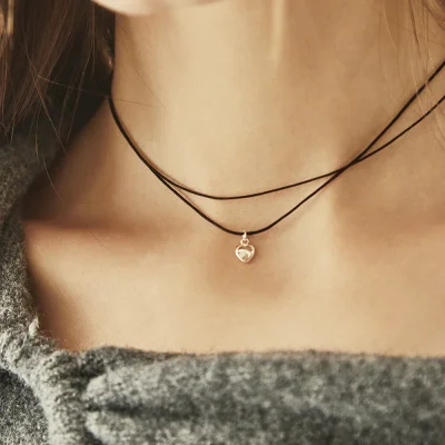 [설윤,오마이걸,헤이즈,케플러,루셈블 착용] silver heart choker-necklace
