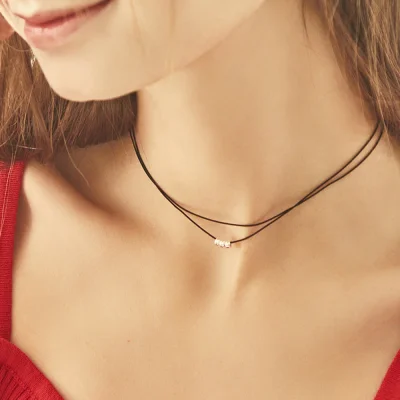 [김연아,수현,엔믹스 착용] silver triple choker-necklace