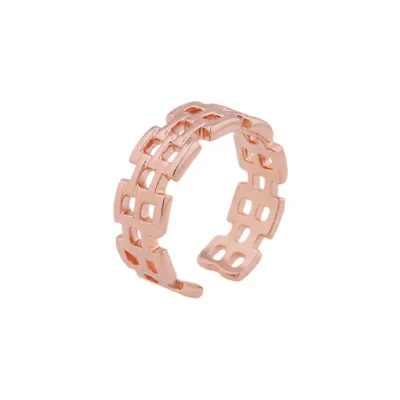 [진경 착용] #Rose Gold/어반 링크 스퀘어 오픈 반지