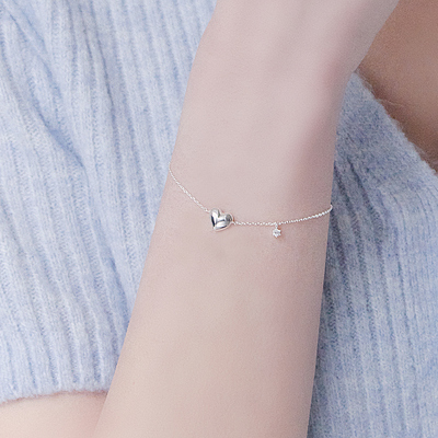 lovely heart cubic-bracelet