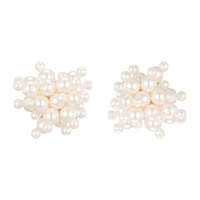 pearl firework earring : White