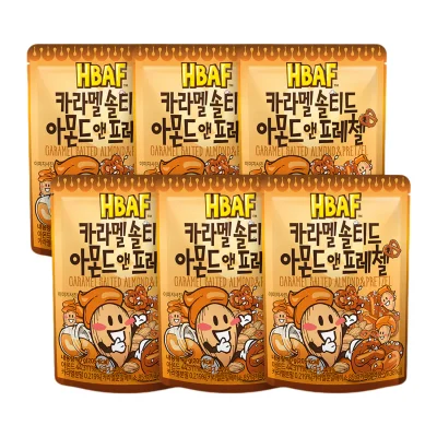 (HBAF)카라멜솔티드아몬드앤프레첼40g*6