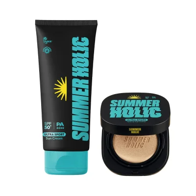 썸머홀릭 울트라 스포츠 선크림 200ml + 울트라 스포츠 톤업 선쿠션 15g SPF50+ PA++++ 세트