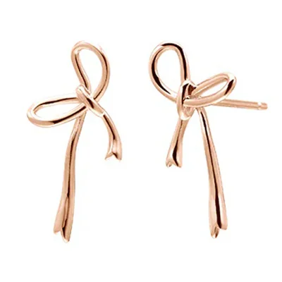 Saggy ribbon earring pink
