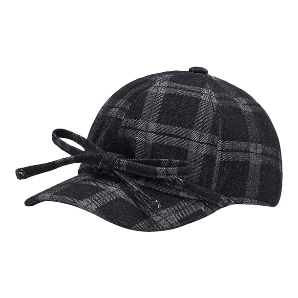 [AWESOME NEEDS]韓国CAP★basic ball cap★RIBBON CHECK 韓国 AWESOME NEEDS】BASIC BALL CAP_RIBBON_CHECK
