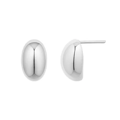 #Silver/모던 오발 페블 귀걸이