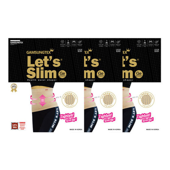 롯데면세점 [렛츠슬림] 헬스 웨이스트 쉐이퍼 게르마늄 검정 3개세트