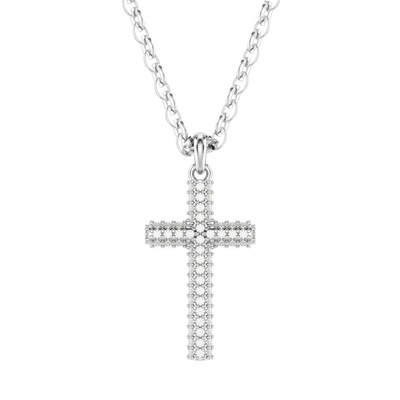 INSIGNE:PEND CROSS_FULL PAVE WHI/RHS