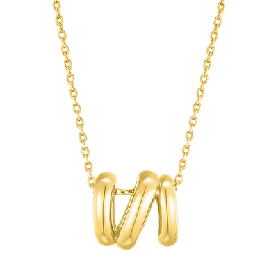 bold lilies pendant necklace : Gold