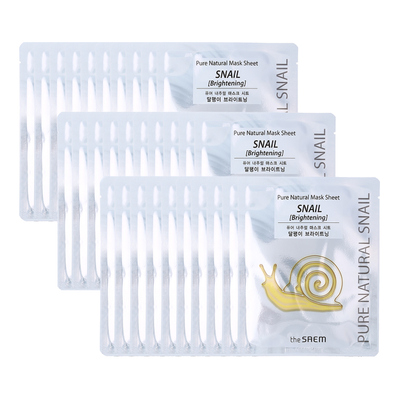 PURE NATURAL MASK SHEET SNAIL BRIGHTENING SET 퓨어 내추럴 시트 20+10 - 달팽이 브라이트닝 (프로모션) 20ML