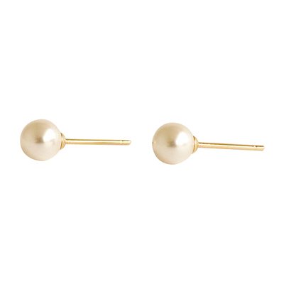 14K 스와로브스키 진주 귀걸이 5mm Yellow Gold