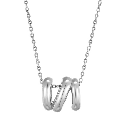 [김세정, 조유리 착용]bold lilies pendant necklace : White