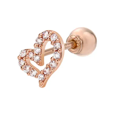 (14k GF) Line Heart Piercing