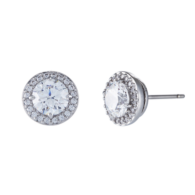 UNA:PE STUD PAVE WHITE/RHS