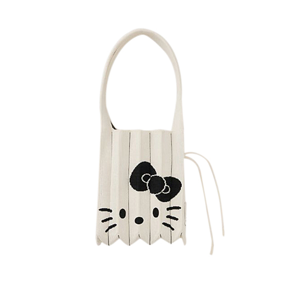 トートバッグ JOSEPH&STACEY Lucky Pleats M Starry Hello Kitty 5BJH1244 Hello Kitty x Joseph&Stacey Lucky Pleats Knit Shoulder Bag M