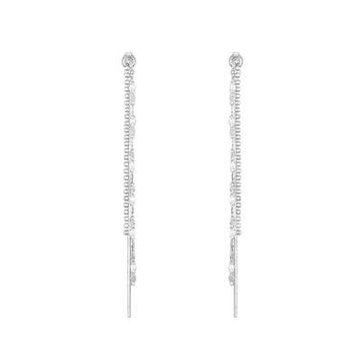 [아이유, 이사배 착용] 3chain drop earring : White