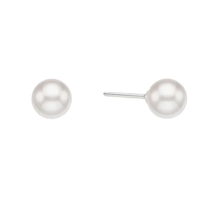 Silver925 8mm Classic Pearl Stud Earring
