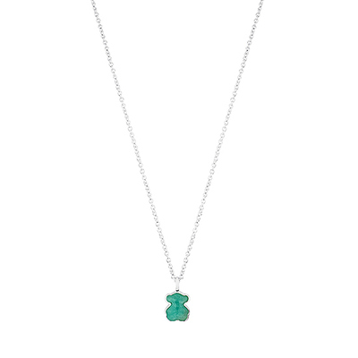 SILVER NEW COLOR NECKLACE WITH AMAZONITE