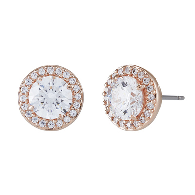 UNA:PE STUD PAVE WHITE/ROS