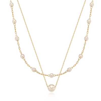 [에스파 닝닝 착용] lulu pearl layered necklace