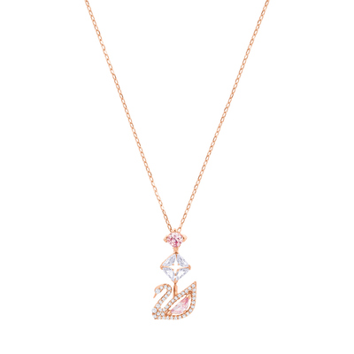 SWAN:NECKLACE CZMO/ROS
