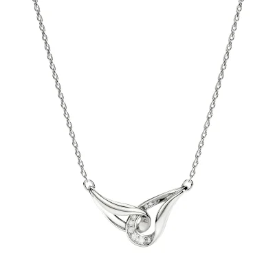 Swarovski Classica 펜던트, 라운드 컷, 인터로킹, 화이트, 스털링 실버