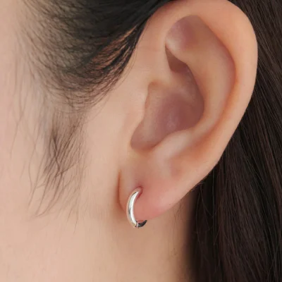pipe one touch earring JE078_M_silver