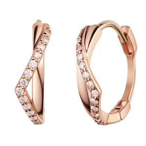 [STONE HENgE] 14K ROSE GOLD☆Edge Earrings StoneHenge SHe 14K Earrings SA24B48F Cubic Zirconia Rose